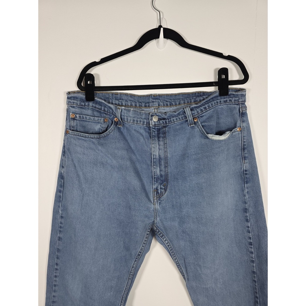 Levis Mens 40x30 505 Straight Leg Blue Denim Jeans Regular Fit Classic Essential - Picture 2 of 11